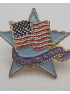 American Citizens Flag Alliance USA Stars Stripes Patriotic Enamel Lapel Hat Pin